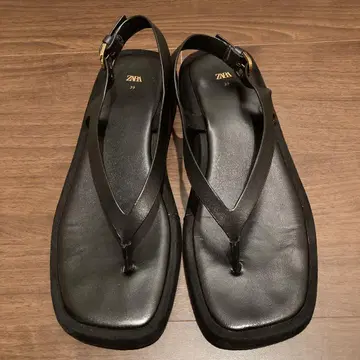 자라 플립플랍 39 가죽 샌들