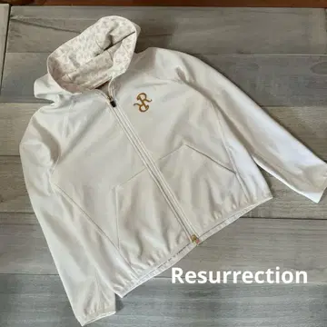 컨디션 최상 Resurrection 화이트 후드 부착 지퍼 후드티 M