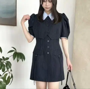 dazzlin 자켓 라이크 레이어드 미니 원피스