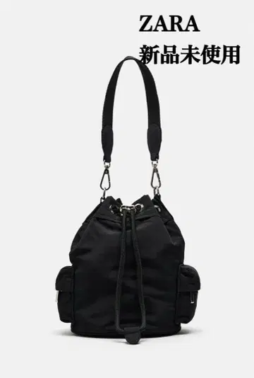 완판템 ZARA 테크니컬 패브릭 미니 버킷 백 미사용 새상품