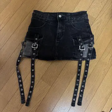 데님 미니 스커트