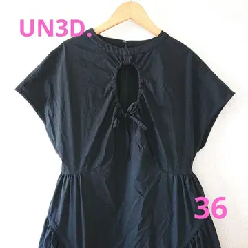UN3D. 반팔 디자인 롱 원피스 36 블랙