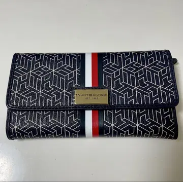Tommy Hilfiger 기하학 패턴 3단 폴더형 지갑
