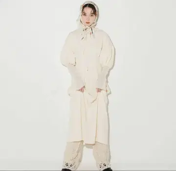 Eaphi 허리 접힘 볼륨 리본 원피스