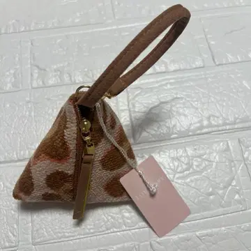 러블리 페이퍼 레오파드 무늬 삼각형 미니 파우치 테트라 파우치