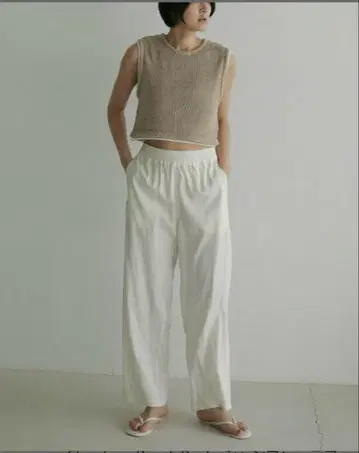 anuke Summer Chambray Rough Pants 화이트