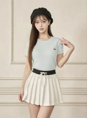 Darich 다리치 D 베어 케이블 니트 탑 SAX