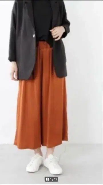 노 컨트롤 에어 강선 큐프라 새틴 턱 와이드 이지 팬츠 S