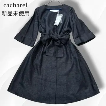 미사용 새상품 cachare 캐샤렐 롱 코트 플레어 리본 일본제