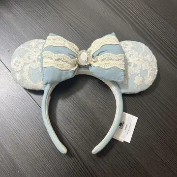 상하이 디즈니랜드 한정 머리띠 레이스 미니 스카이블루 정품 신데렐라