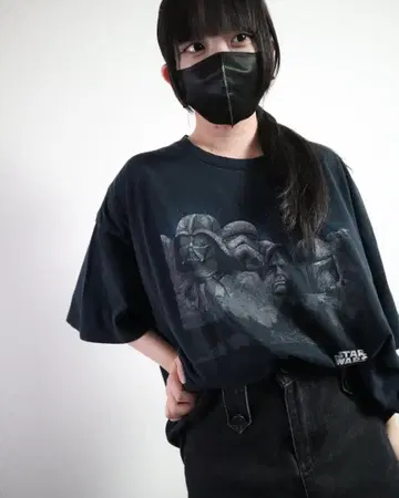 스타워즈 그래픽 오버 사이즈 티셔츠 블랙 다스 베이더