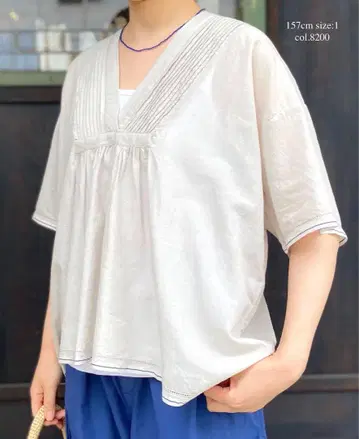SOIL SUPER FINE VOILE WITH SELVEGE 블라우스