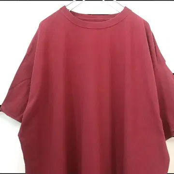 Hanes 무지 빅 사이즈 반팔 티셔츠 와인 레드 2XL 해외 구제 의류