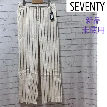토레이 SEVENTY 면 린넨 스트라이프 와이드 팬츠