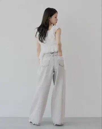 Chico 포켓 레이스 와이드 데님