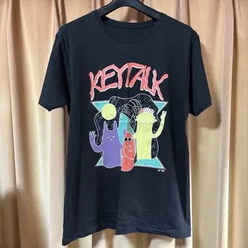 KEYTALK 반팔 티셔츠 상의 티셔츠 밴티 블랙 검정 M