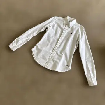 새상품급 랄프 로렌 면 버튼 다운 긴팔 셔츠 화이트 4 슈퍼 슬림 핏