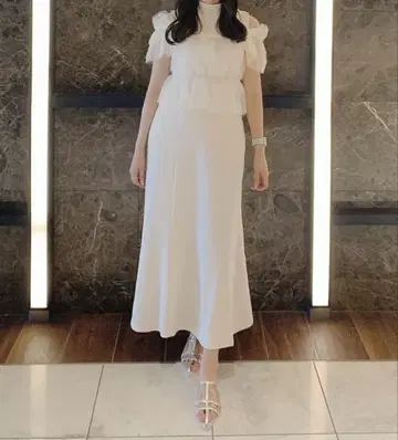 dazzlin 라메 튤 뷔스티에 컷 원피스