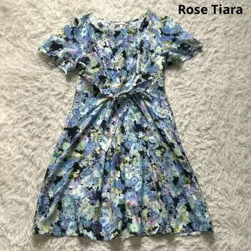 빅 사이즈 Rose Tiara 플라워 프린트 프론트 리본 튜닉