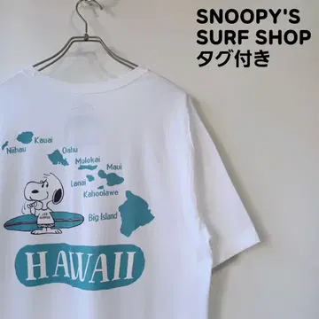 SNOOPY'S SURF SHOP 프린트 티셔츠 택 포함