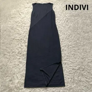 봄/여름 INDIVI 슬리브리스 맥시 원피스 슬릿 사이즈 38 그레이