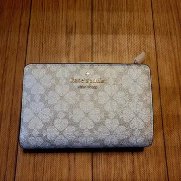 kate spade 스페이드 플라워 L 지퍼 지갑 다크 베이지