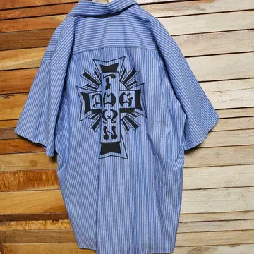 DOG TOWN 워크 셔츠 반팔(RED KAP) 스트라이프 도그타운