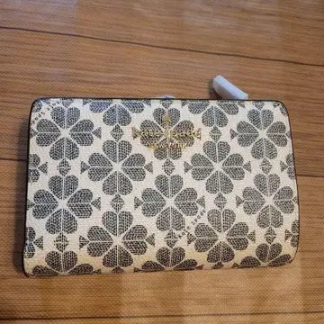 Kate Spade 스페이드 플라워 스몰 L 지퍼 지갑 블랙
