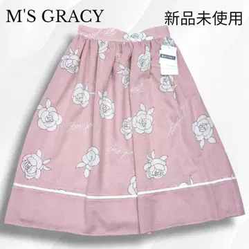 미사용 새상품 최근 M'S GRACY 까멜리아 메쉬 스커트 핑크 40