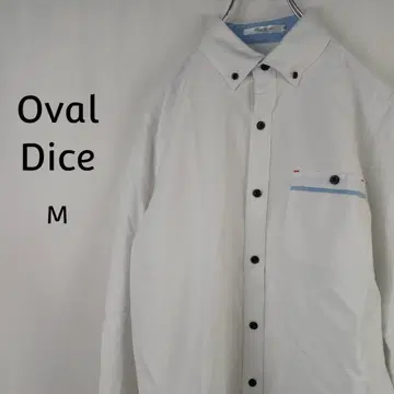 Oval Dice 긴팔 셔츠 M 화이트 코튼 100%