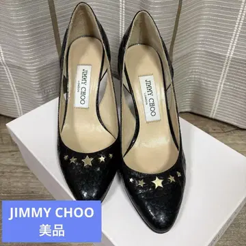 JIMMY CHOO 블랙 가죽 하이힐 35