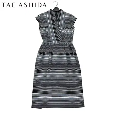 새상품급 TAE ASHIDA 타에아시다 보더 카슈쿨풍 원피스 L