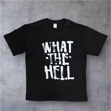 WHAT THE HELL 프린트 티셔츠 블랙 검정 y2k