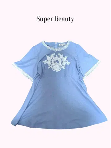 super beauty 레이스 자수 데님풍 비쥬 튜닉 42