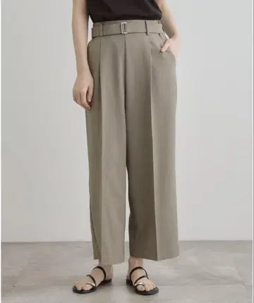 린넨 벨트 와이드 팬츠