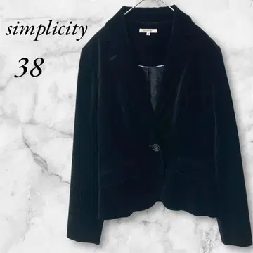 simplicity 테일러드 자켓 벨벳 느낌 38 블랙