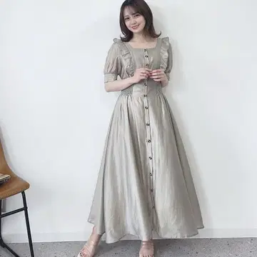 AnMILLE 프릴 코르셋 원피스 카키