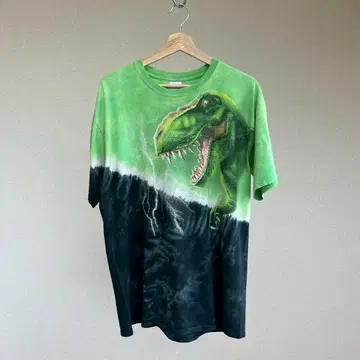 USED USA 구제 의류 타이다이 공룡 프린트 티셔츠 L 사이즈 빈티지