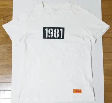 GUESS 게스 남성용 40주년 화이트 티셔츠