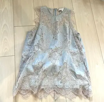 CARVEN 레이스 슬리브리스 셔츠 34 칼벤