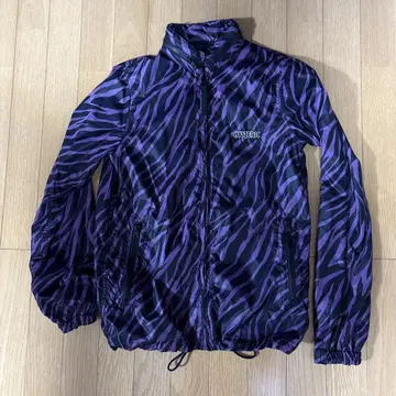 HYSTERIC Glamour 보라색 블랙 스트라이프 나일론 자켓