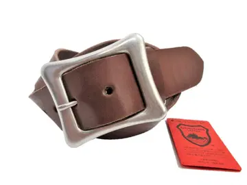 도치기 가죽 벨트 (초코) 니켈 배럴 도금 버클 40mm 폭 통가죽