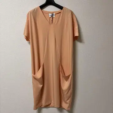 새상품 PLST V넥 피치 컬러 원피스 사이즈 2