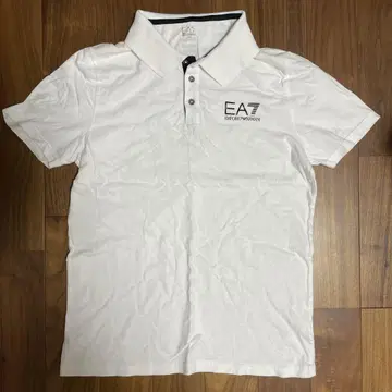 EA7 Emporio Armani 화이트 피케 셔츠