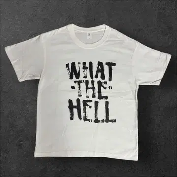 WHAT THE HELL 프린트 티셔츠 반팔 화이트 화이트 y2k