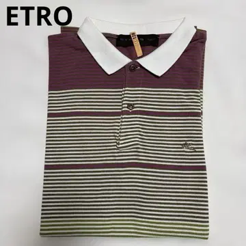 ETRO 에트로 남성용 피케 셔츠 보더 무늬