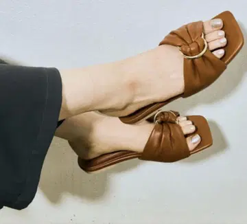VIS 플랫 슬라이드 샌들 블랙 L 사이즈