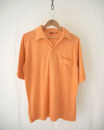 90s 반팔 파일 셔츠 티셔츠 오렌지