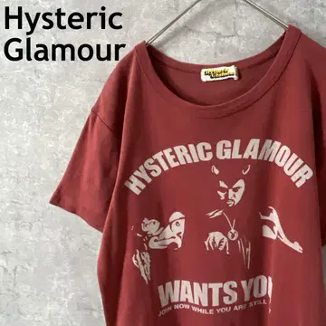 Hysteric Glamour 버건디 티셔츠 반팔 프리 사이즈
