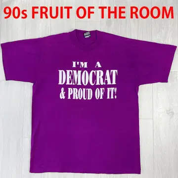 90년대 USA제 프룻 오브 더 룸 DEMOCAT 싱글 스티치 L